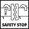 Sicherheitsstopp Symbol mit zwei Pfeilen