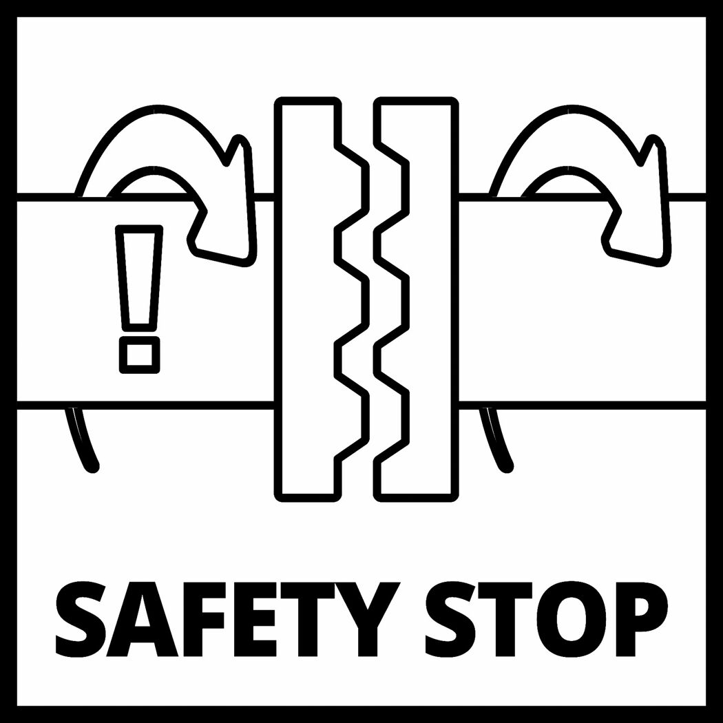 Sicherheitsstopp Symbol mit zwei Pfeilen