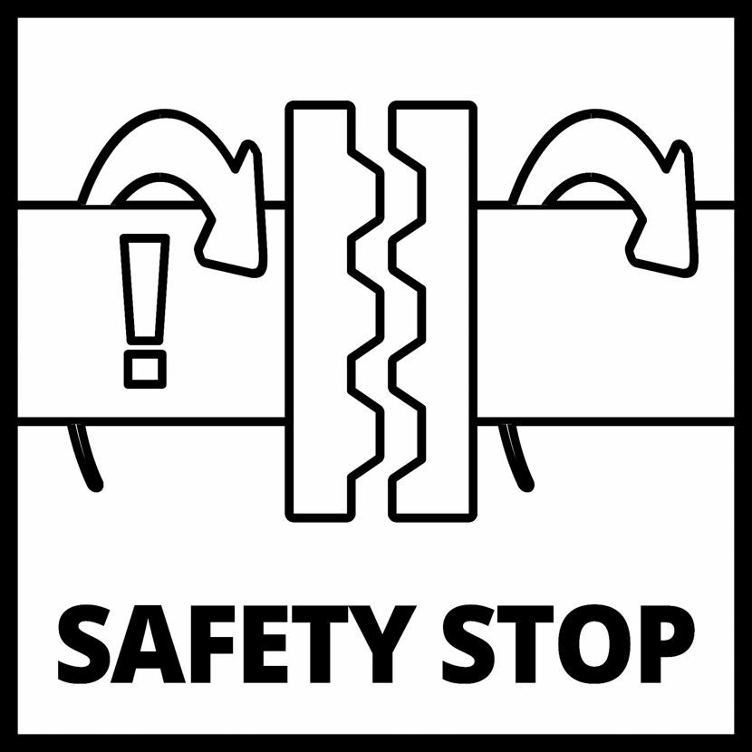 Sicherheitsstopp Symbol mit zwei Pfeilen