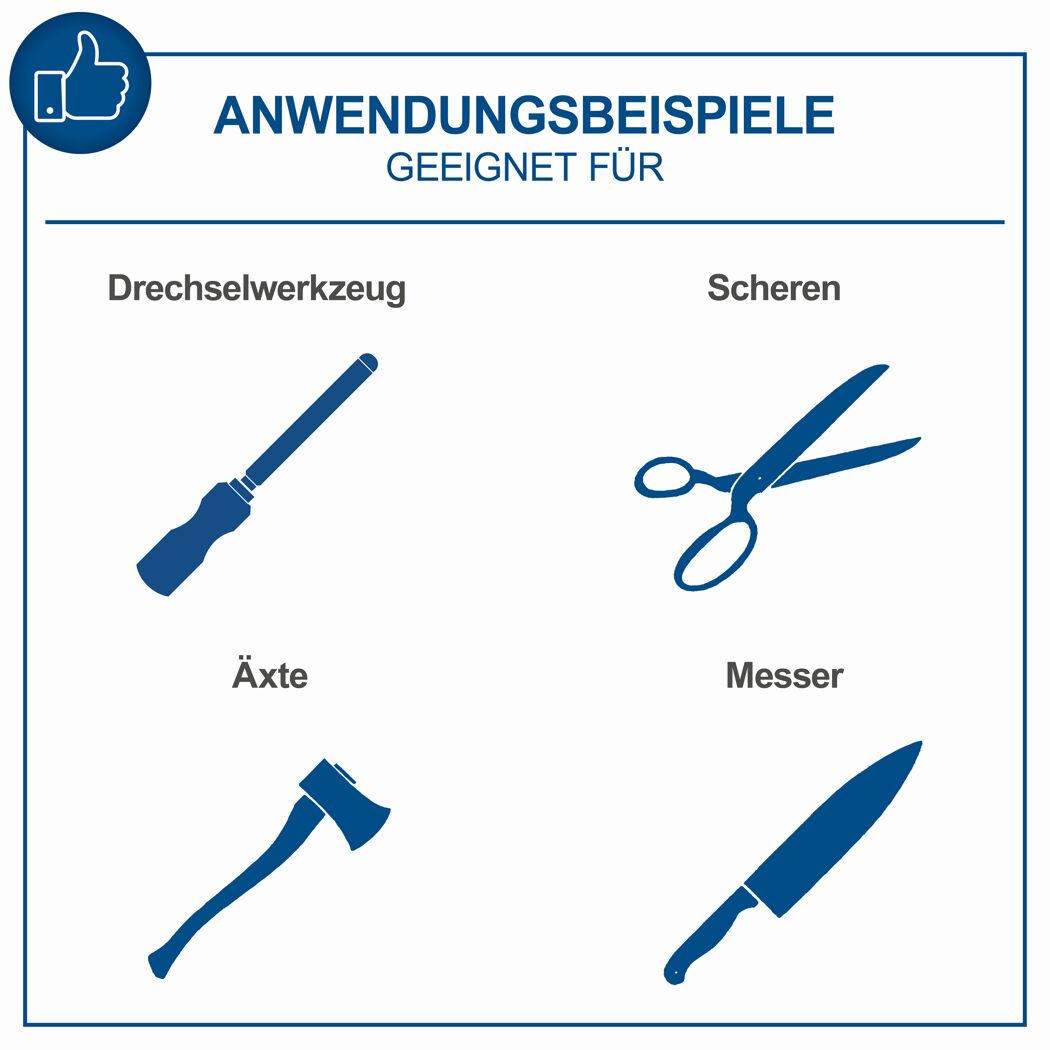 Werkzeuge: Drechselwerkzeug, Schere, Axt, Messer