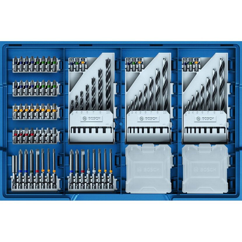 Bohrer und Bits sortiert in einer Box