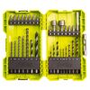 Bohrer und Bits in gelber Box
