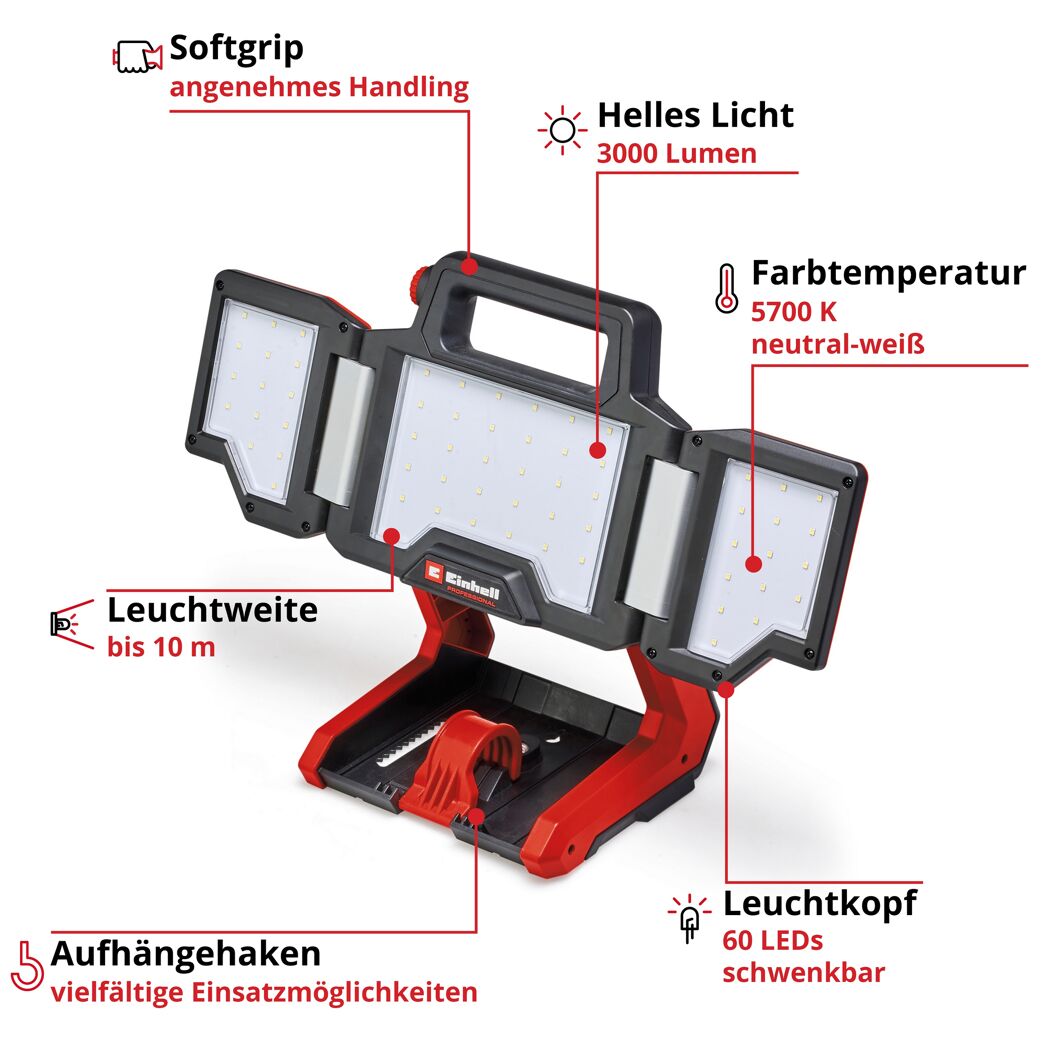 LED-Arbeitsleuchte 'Einhell Professional' faltbar 3000 lm tageslichtweiß