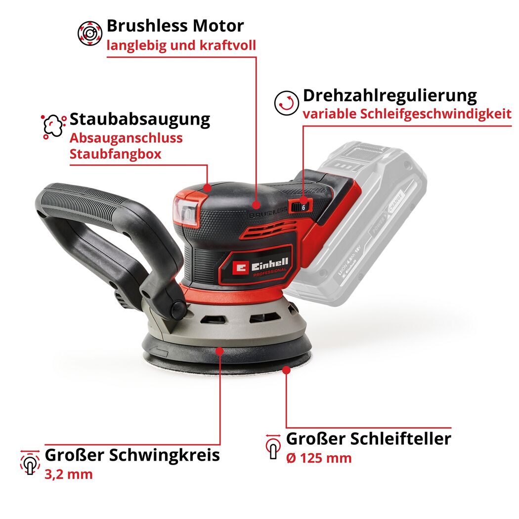 Akku-Exzenterschleifer 'TP-RS 18/32 Li BL - Solo' ohne Akku und Ladegerät