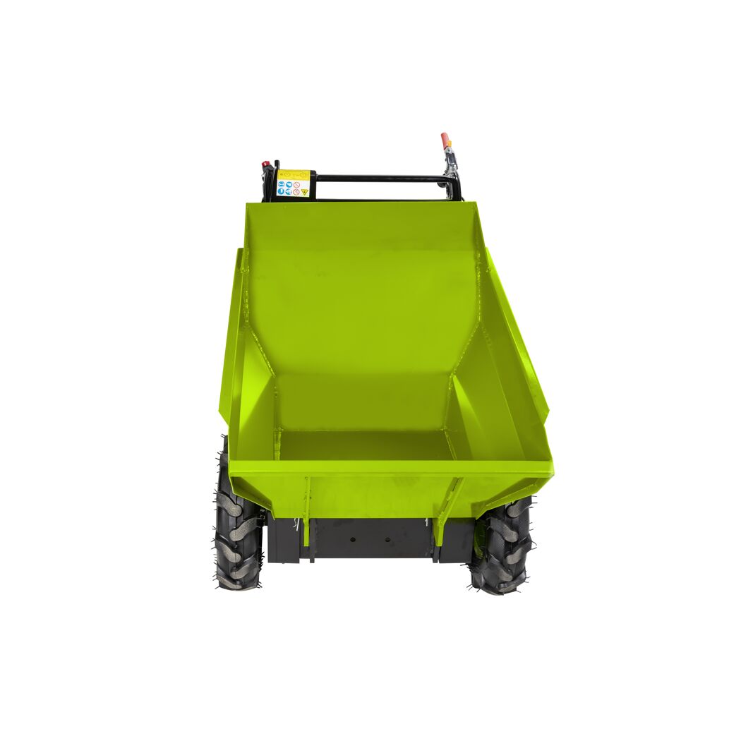 Gelber Raddumper von hinten