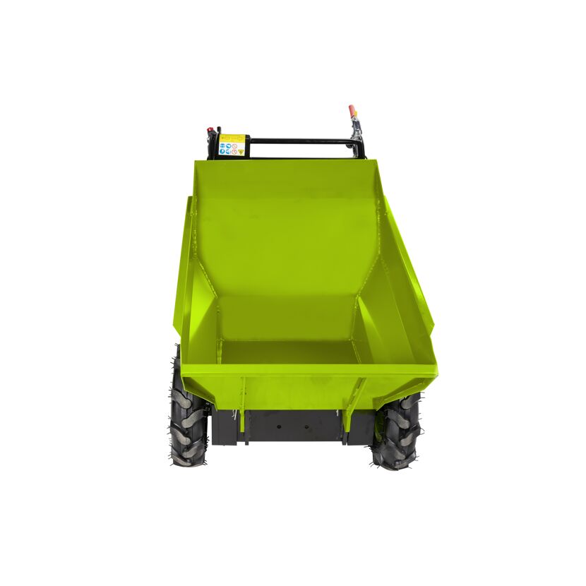 Gelber Raddumper von hinten