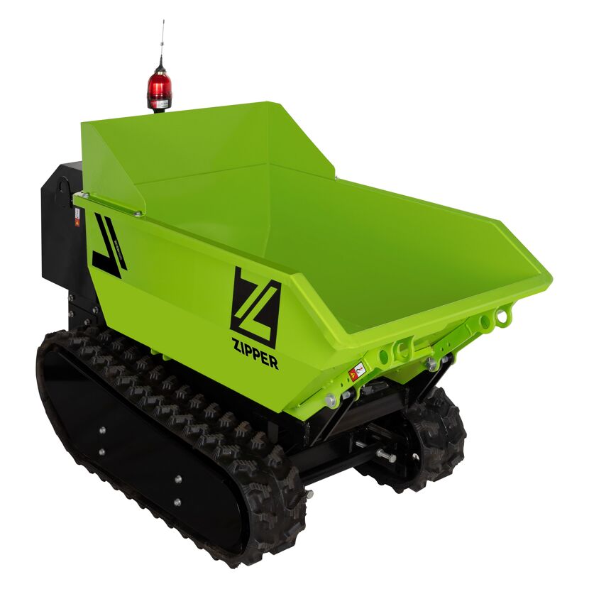 Grüner Minidumper mit Raupen