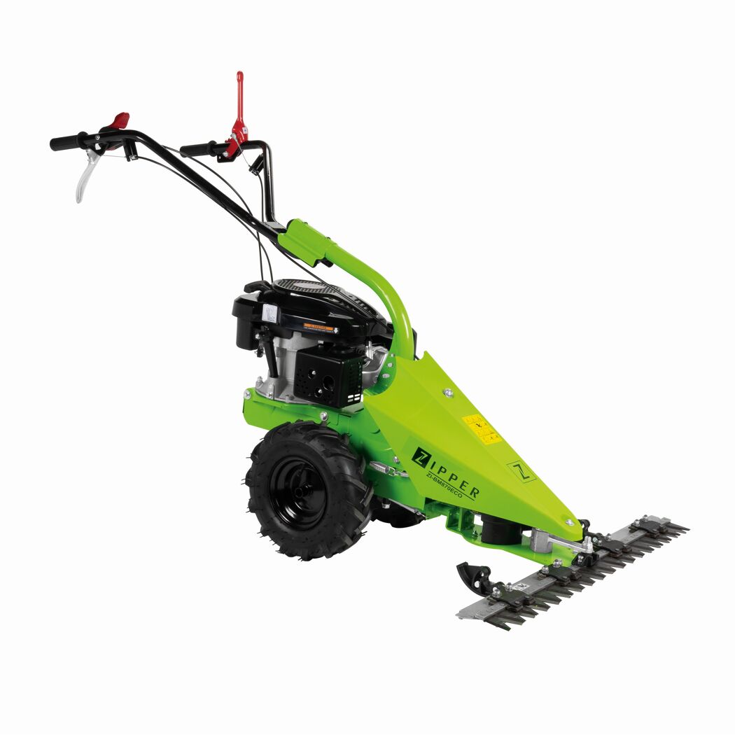 Grüner Balkenmäher mit Sichelwerk