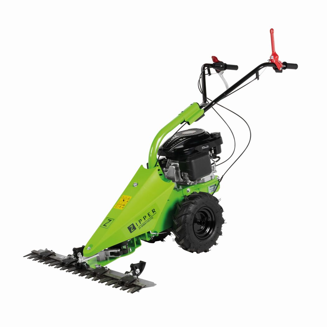 Grüner Balkenmäher mit Sichelwerk
