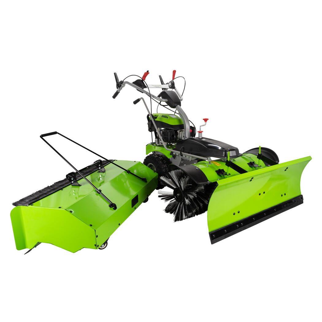 Benzin-Kehrmaschine 'ZI-KM1000' grün/schwarz 3,6 kW inklusive Schneeschild