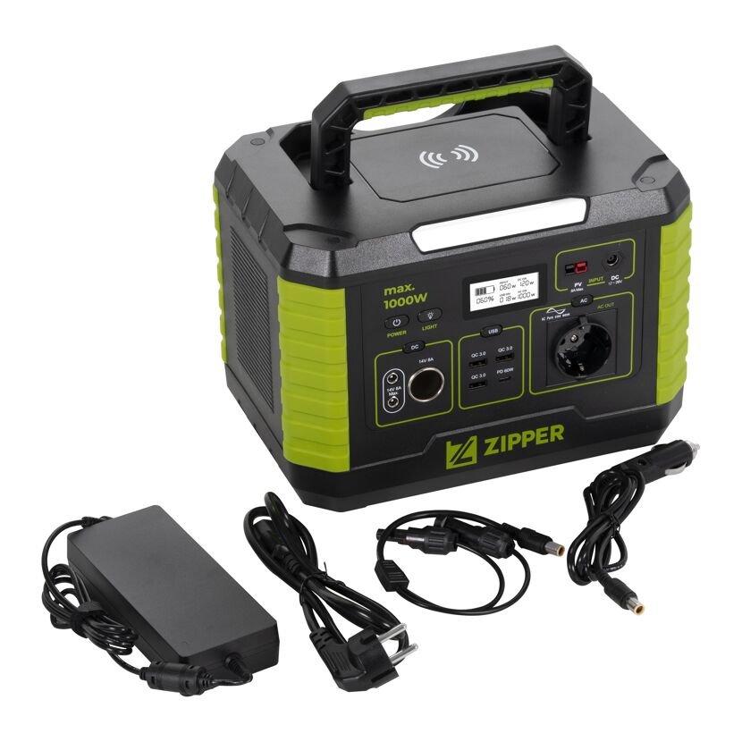 Mobile Powerstation mit Zubehör