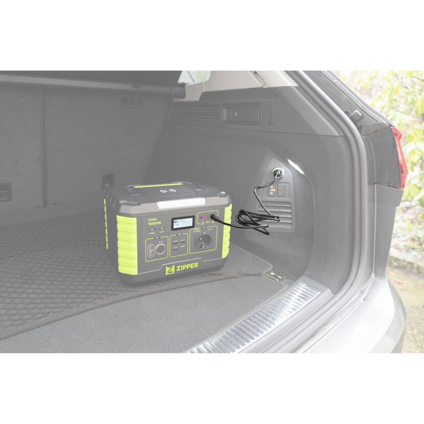 Mobile Powerstation im Kofferraum
