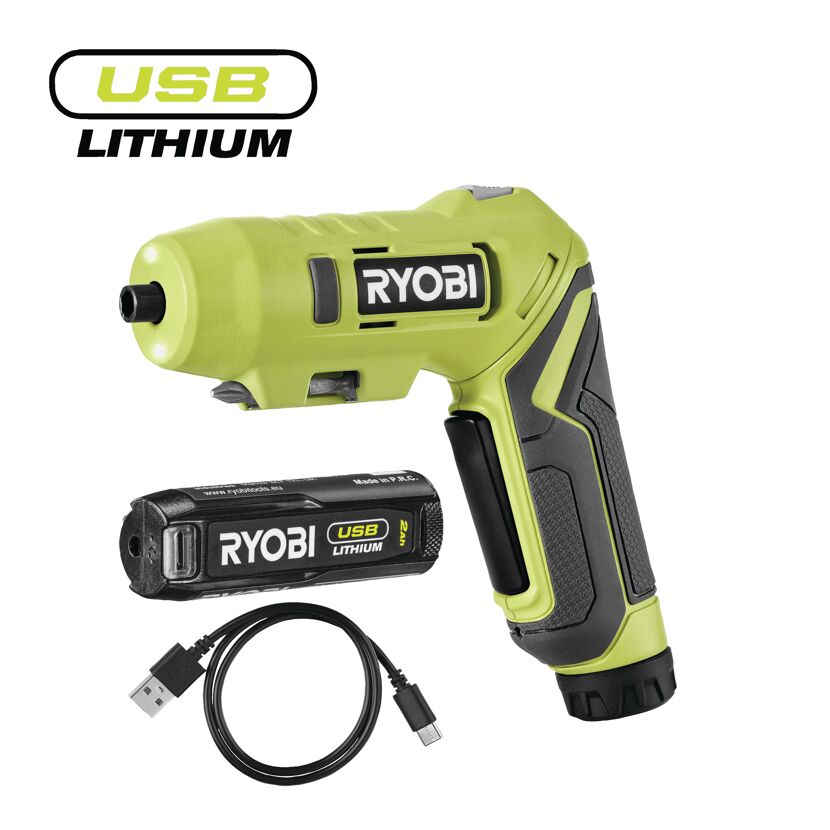 Ryobi Akku-Knickschrauber mit USB-Ladekabel