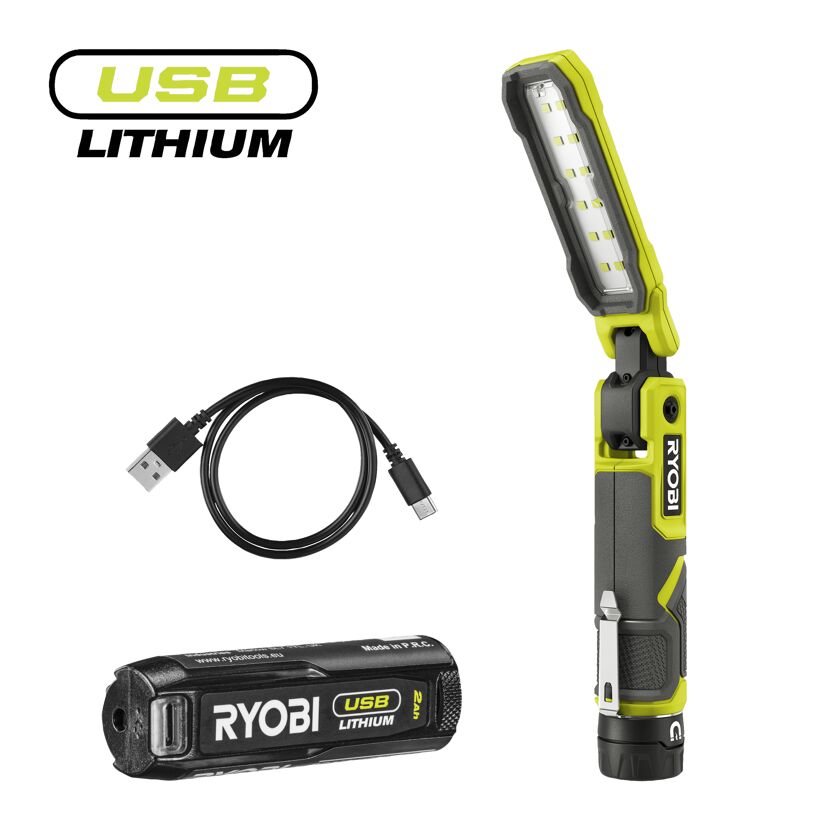 RYOBI Akku-Stableuchte mit USB-Ladekabel