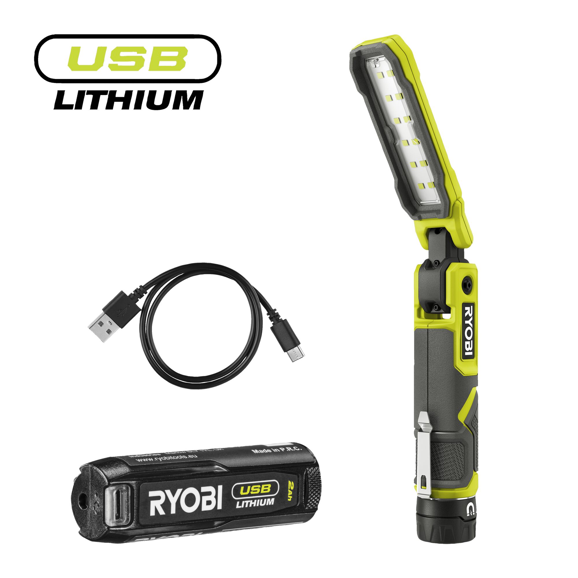 RYOBI Akku-Stableuchte mit USB-Ladekabel