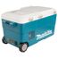 Blau-weiße Kühlbox mit Rollen