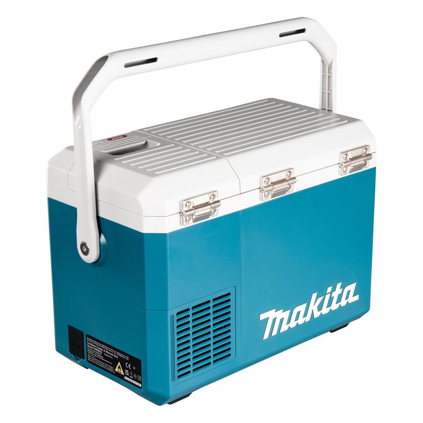 Blau-weiße Kühlbox von Makita