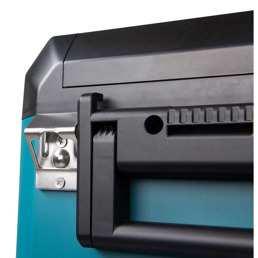 Blauer Kompressor mit schwarzem Griff