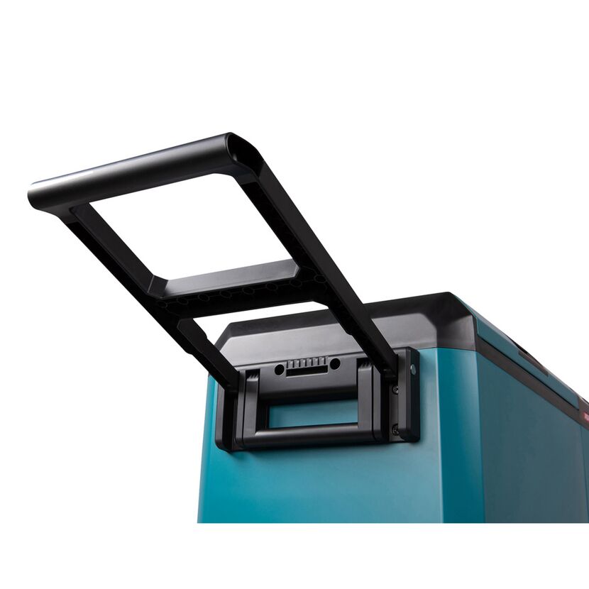 Ausgezogener Tragegriff einer Kühlbox