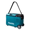 Blaue Makita Kühlbox mit Rollen