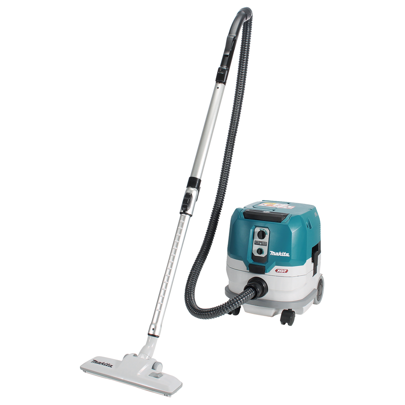 Blauer und grauer Makita Akku-Staubsauger