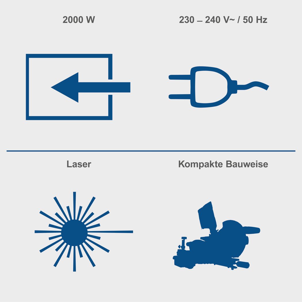 Kapp-, Zug- und Gehrungssäge 'HM254' 2000 W