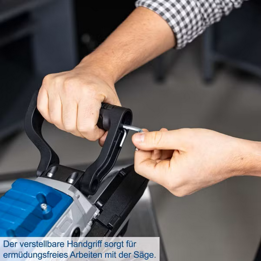 Person justiert mit Inbusschlüssel Handgriff