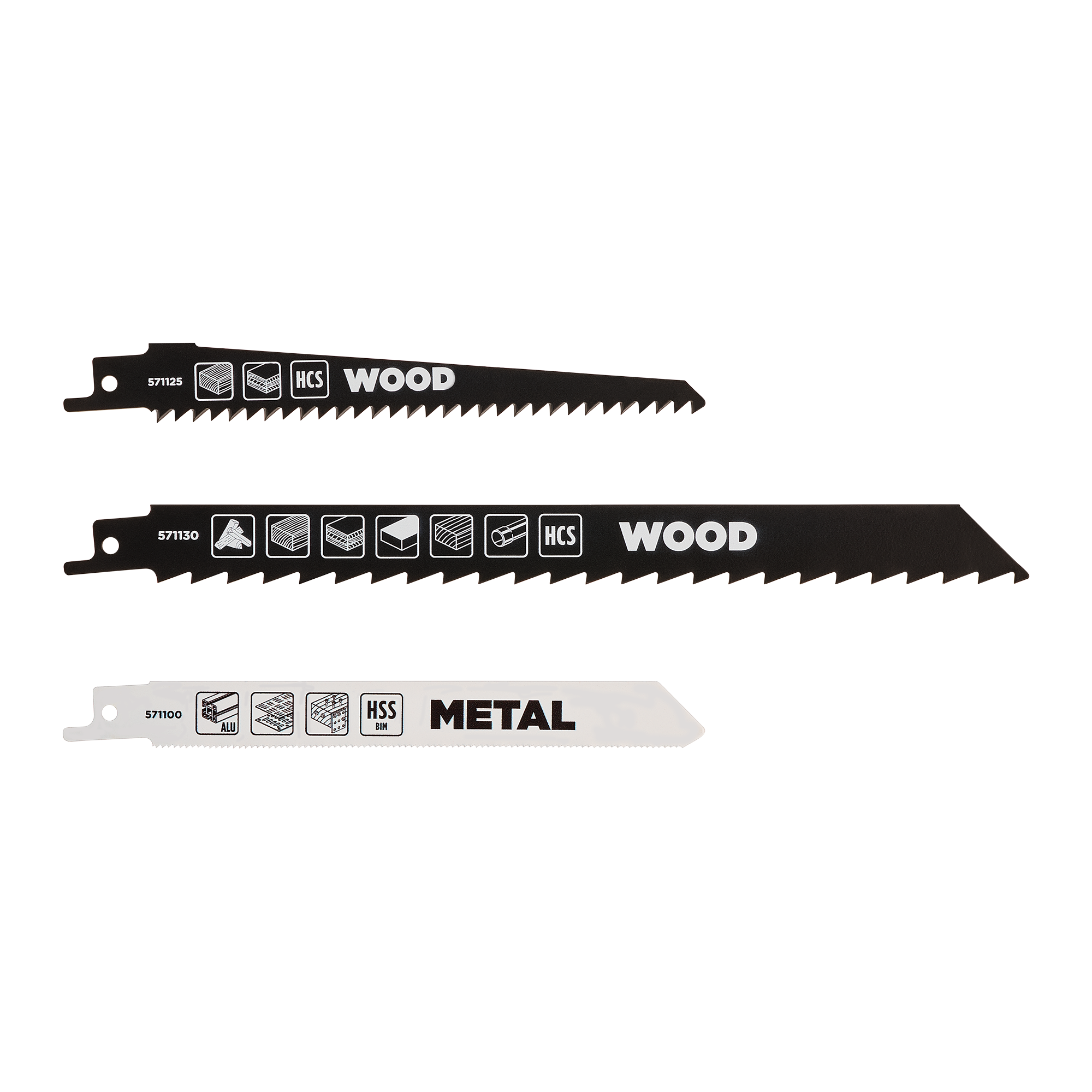 HCS-Bimetall-Säbelsägeblatt-Set 229 mm 3-teilig