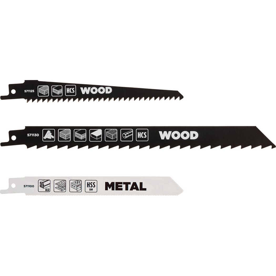 HCS-Bimetall-Säbelsägeblatt-Set 229 mm 3-teilig