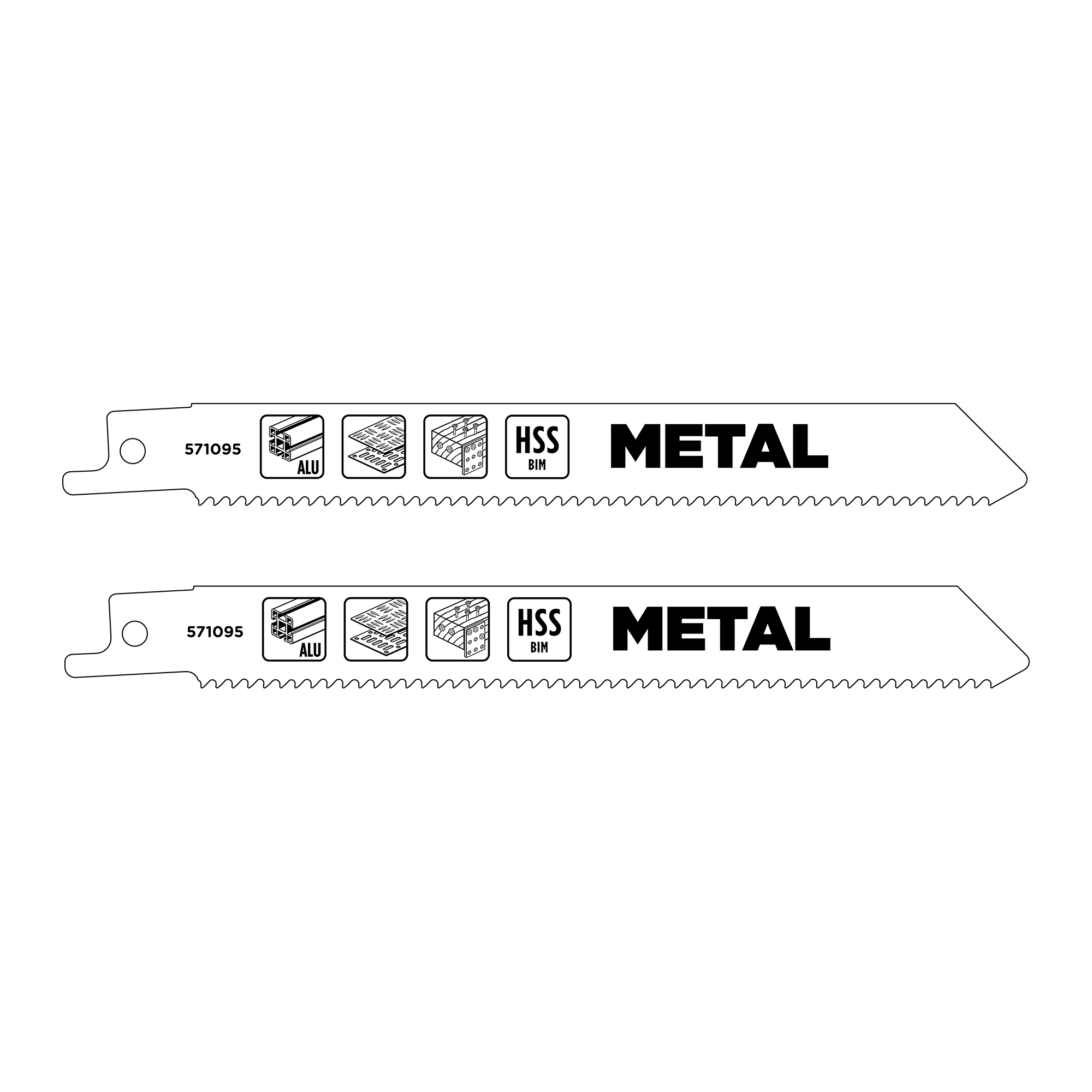 HSS-Bimetall-Säbelsägeblatt-Set 152 mm 2-teilig