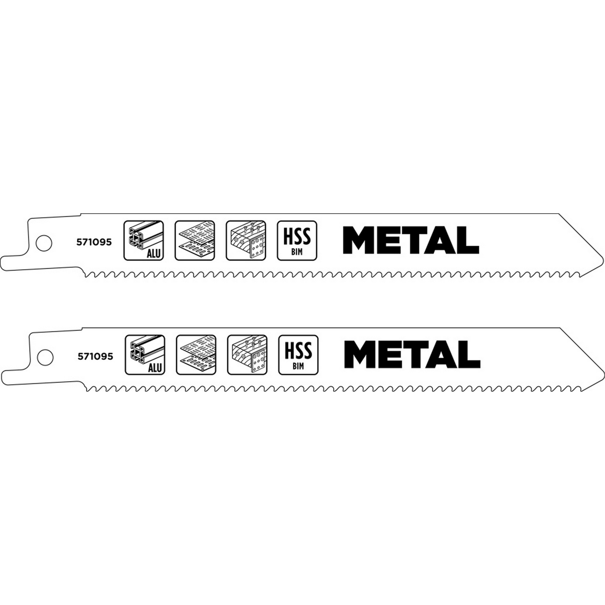 HSS-Bimetall-Säbelsägeblatt-Set 152 mm 2-teilig