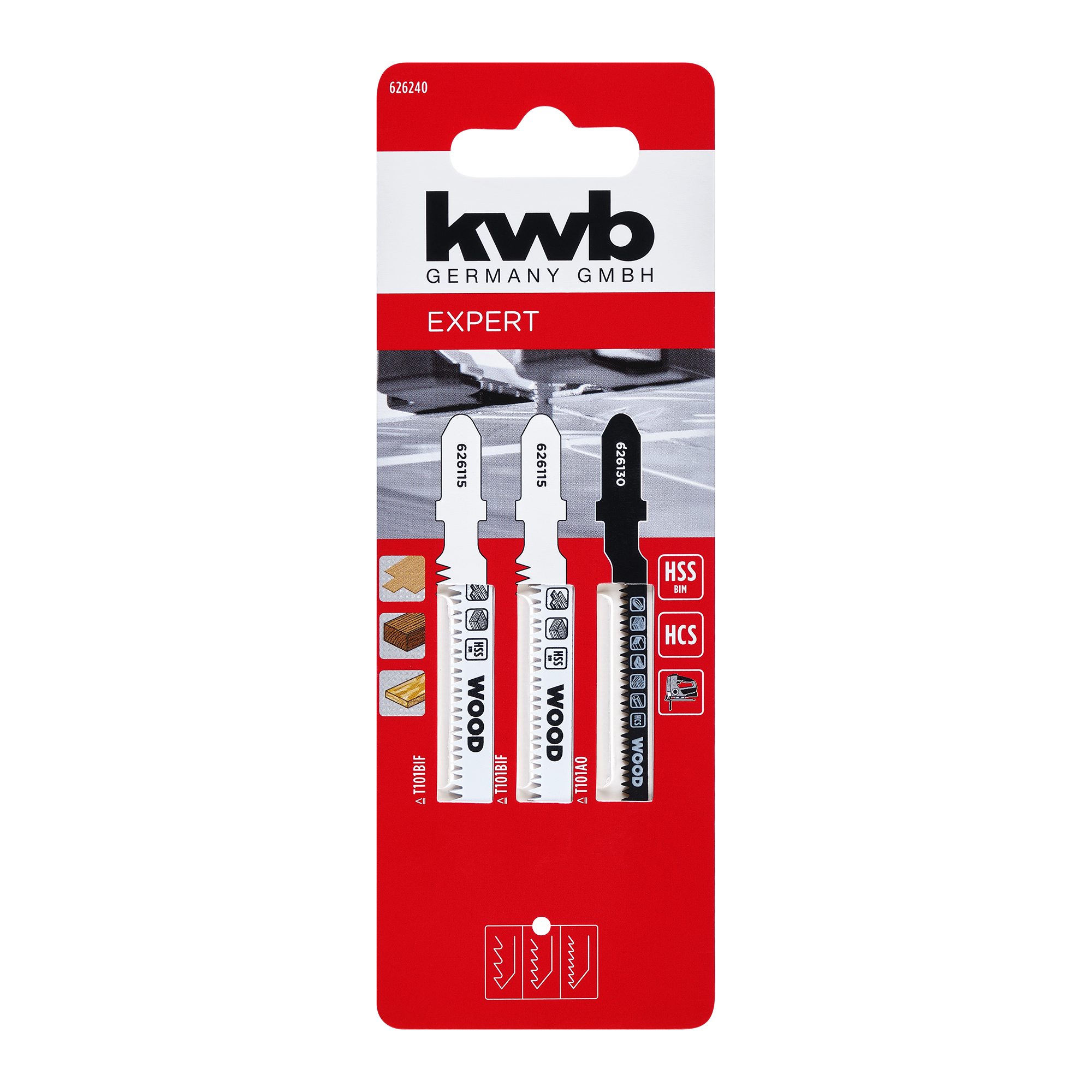 Bimetall-Stichsägeblatt-Set mit T-Schaft 83 mm 3-teilig