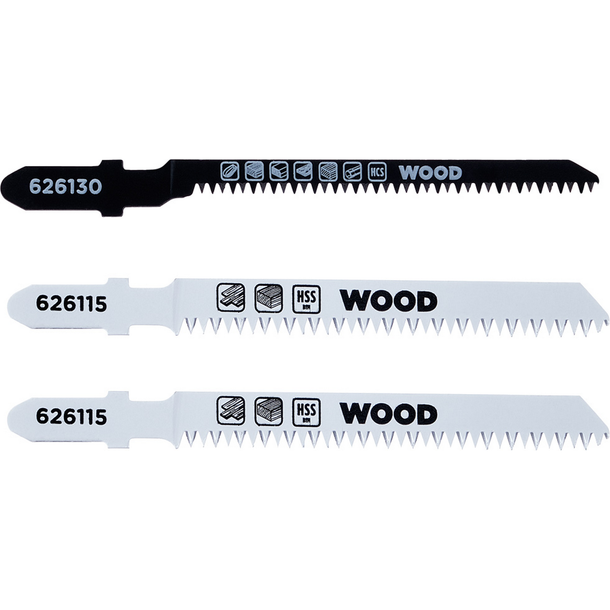 Bimetall-Stichsägeblatt-Set mit T-Schaft 83 mm 3-teilig
