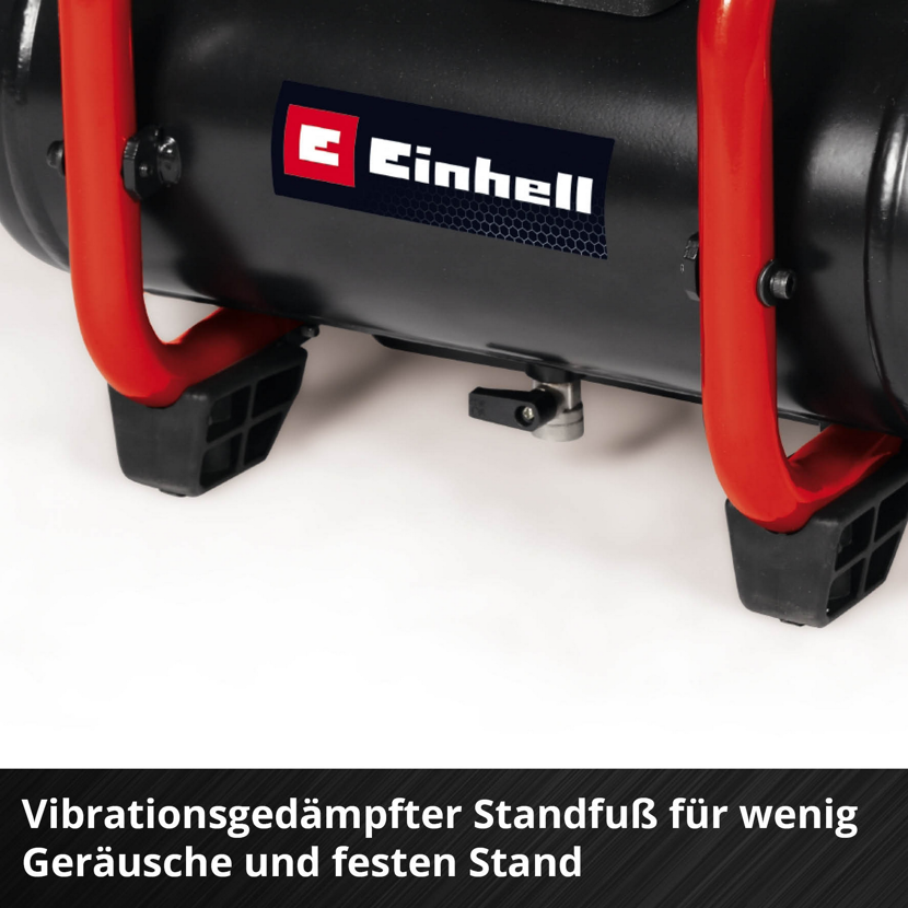 Einhell Kompressor mit vibrationsgedämpften Standfüßen