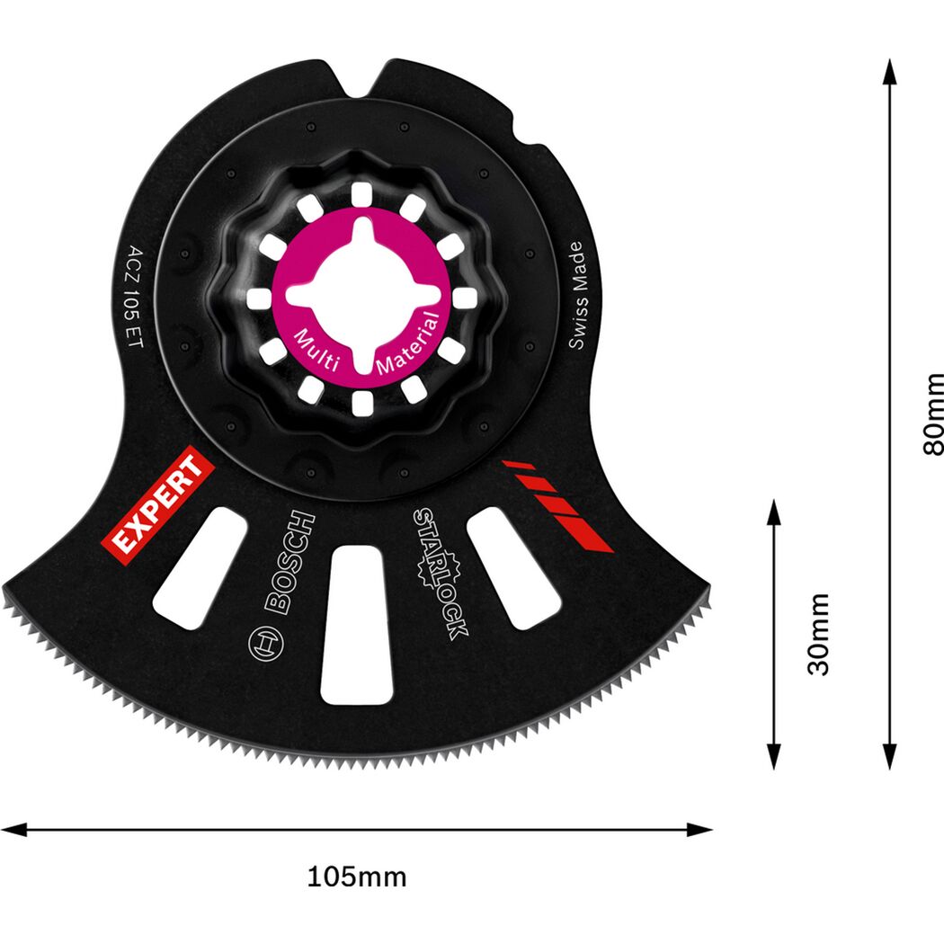 Sägeblatt 'Expert MultiMaterial Segment Blade ACZ 105 ET' für Multifunktionswerkzeuge 105 mm, 5 Stück