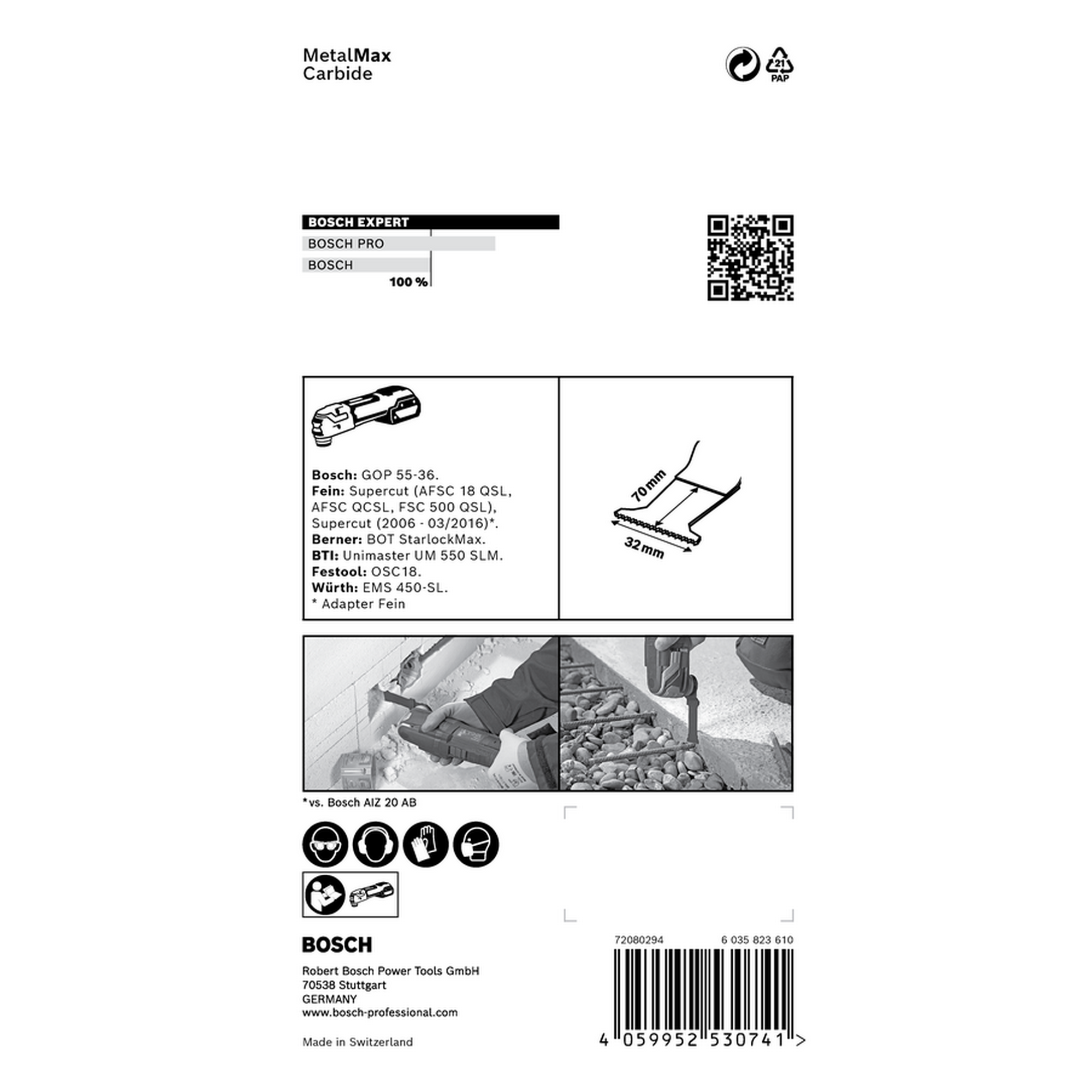 Sägeblatt 'Expert MetalMax MAII 32 AIT' für Multifunktionswerkzeuge 70 x 32 mm