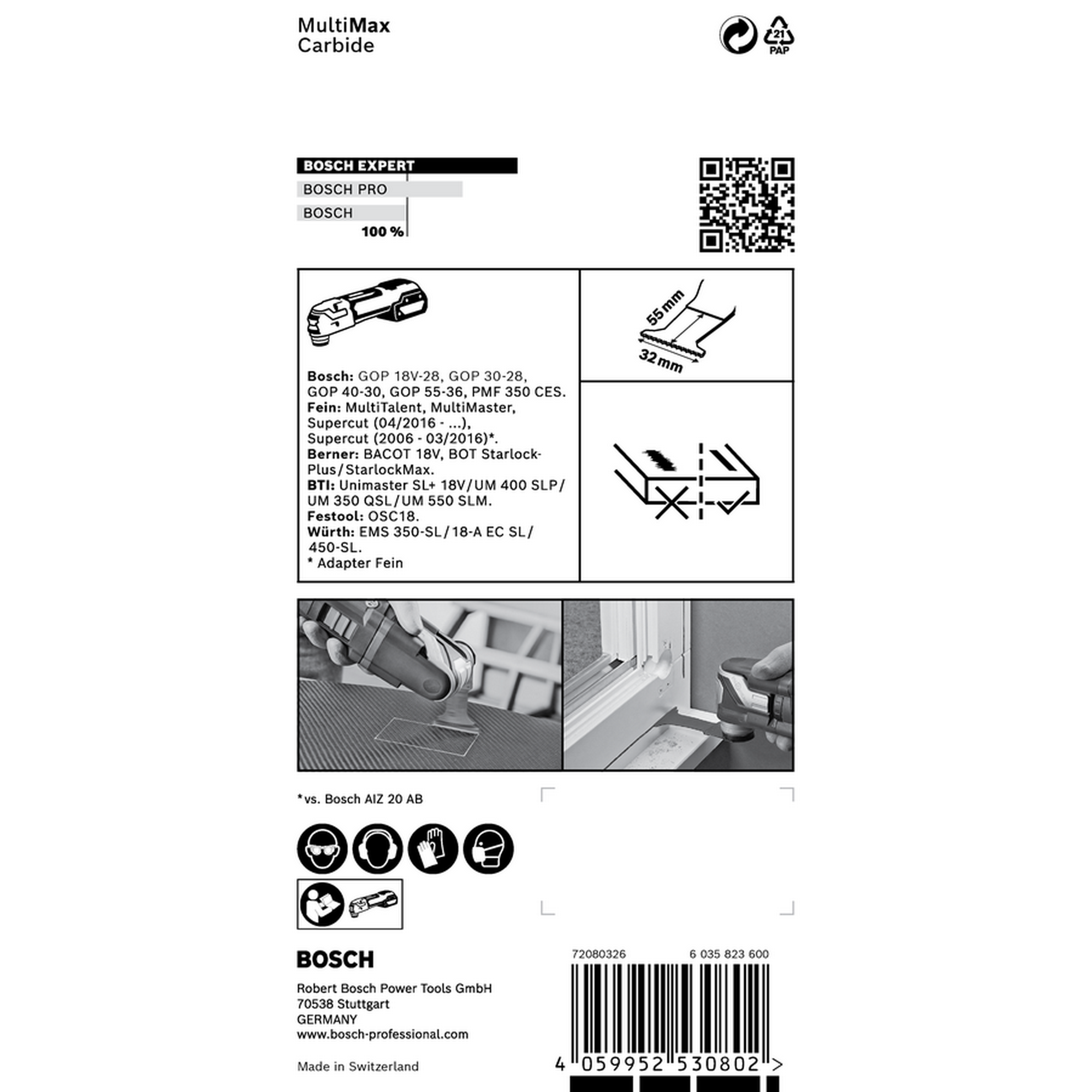 Sägeblatt 'Expert MultiMax PAIZ 32 APIT' für Multifunktionswerkzeuge 32 mm