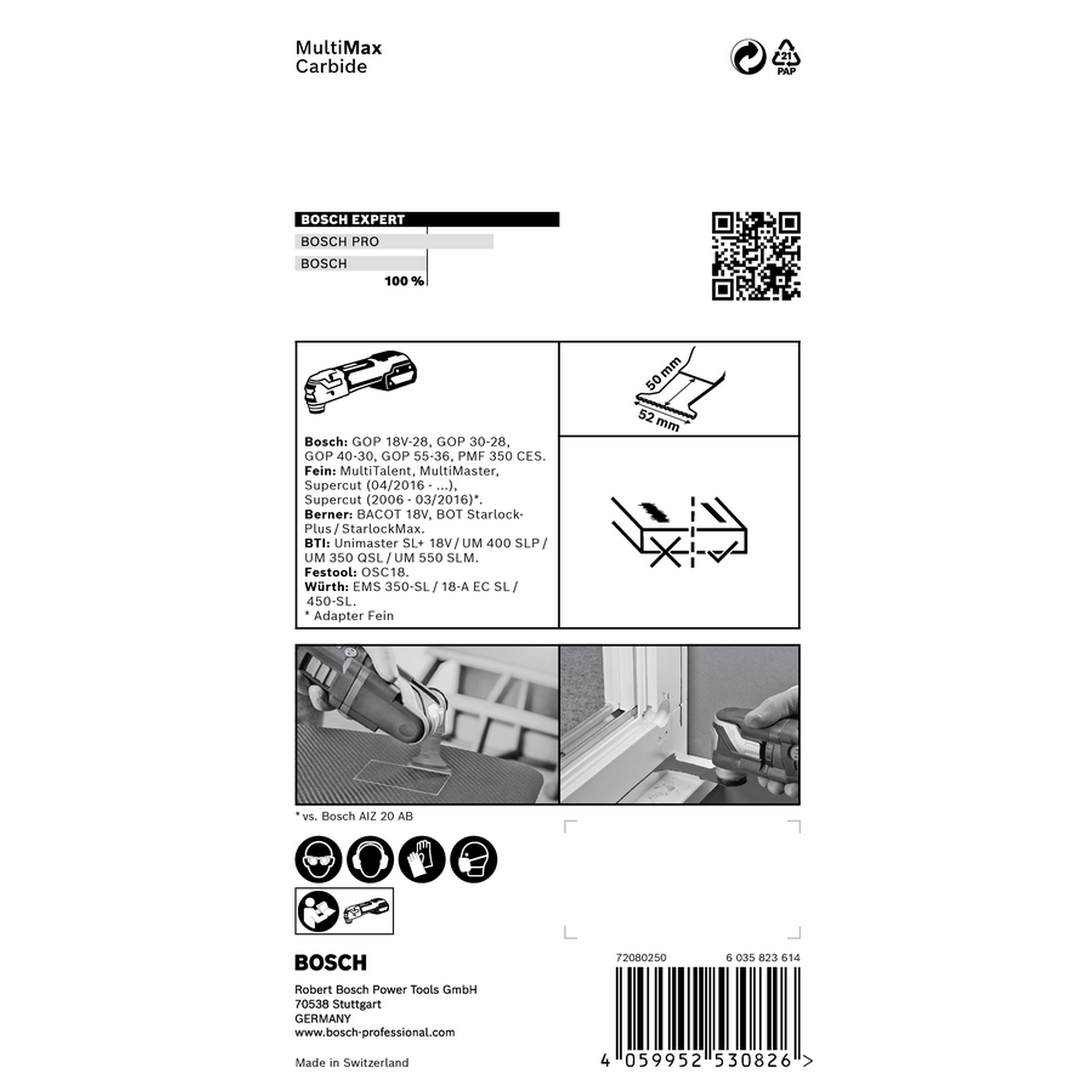 Sägeblatt 'Expert MultiMax PAII 52 APIT' für Multifunktionswerkzeuge 52 mm