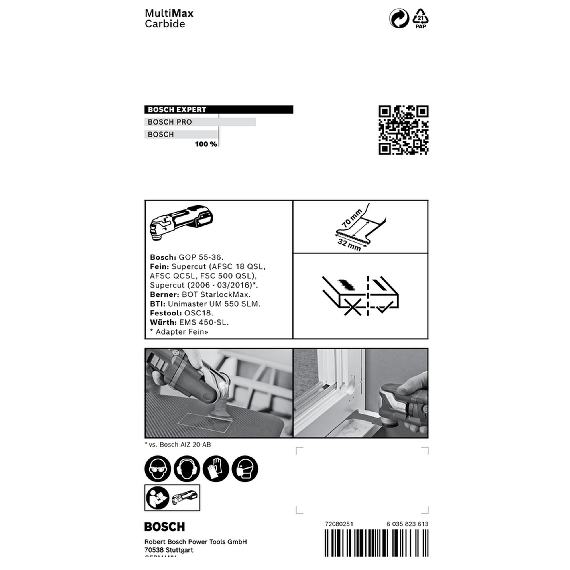 Sägeblatt 'Expert MultiMax MAII 32 APIT' für Multifunktionswerkzeuge 32 mm
