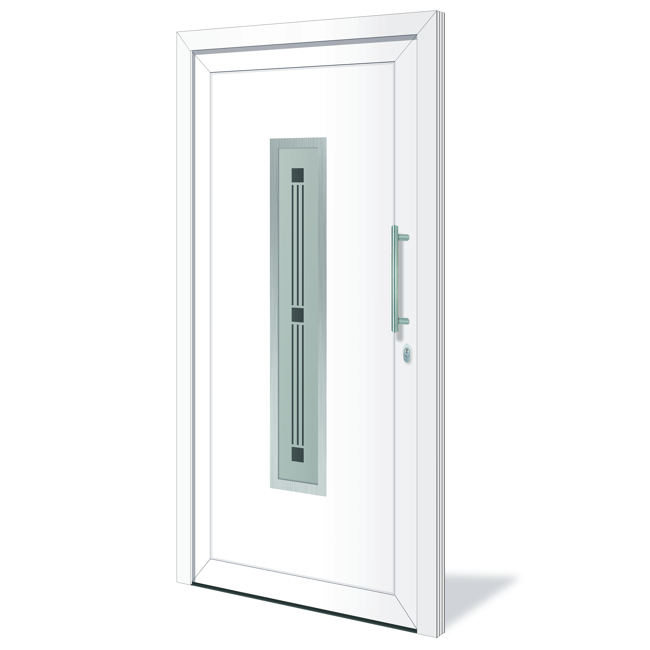 Bild von Roro Haustür 'Roth' weiß 1100 x 2100 mm  DIN R