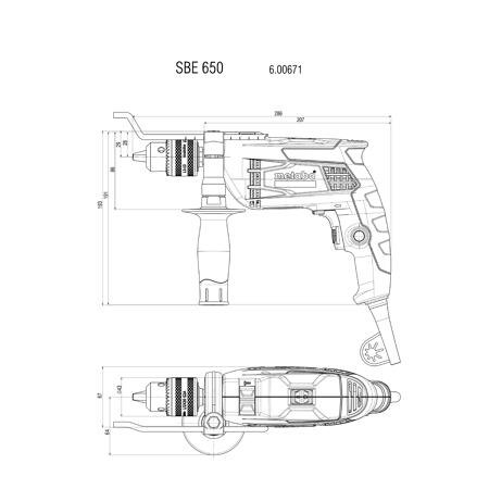 4. Bild von Metabo Schlagbohrmaschine 'SBE 650' 650 W