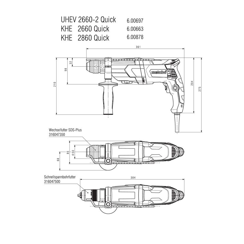 Multihammer-Set 'UHE 2660-2 Quick' 800 W