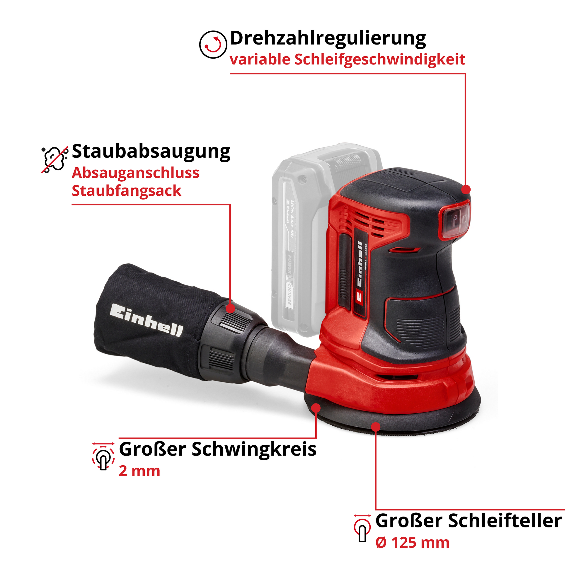 Akku-Exzenterschleifer TE-RS 18-Li Solo + product picture