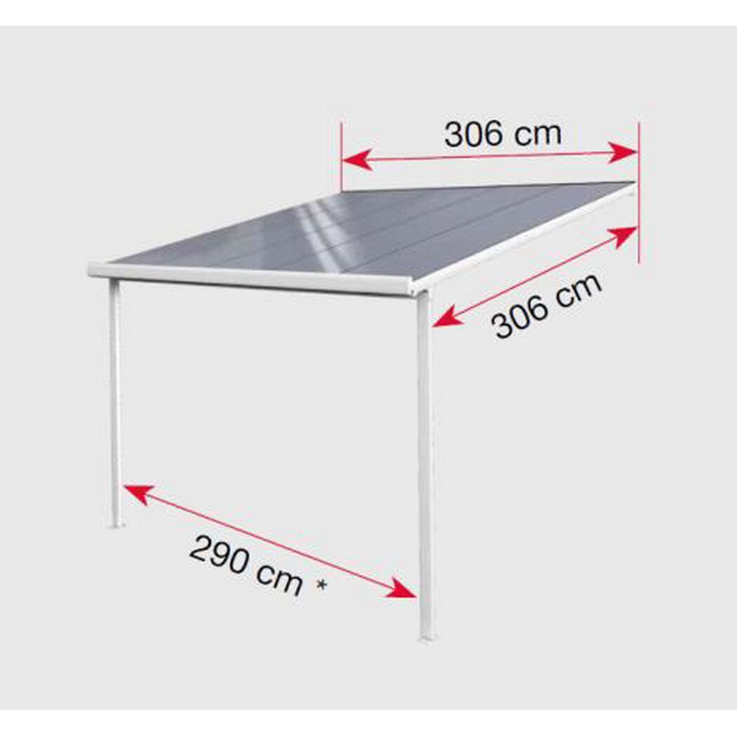 Terrassenüberdachung/Carport 'Typ A' 306 x 306 cm weiß