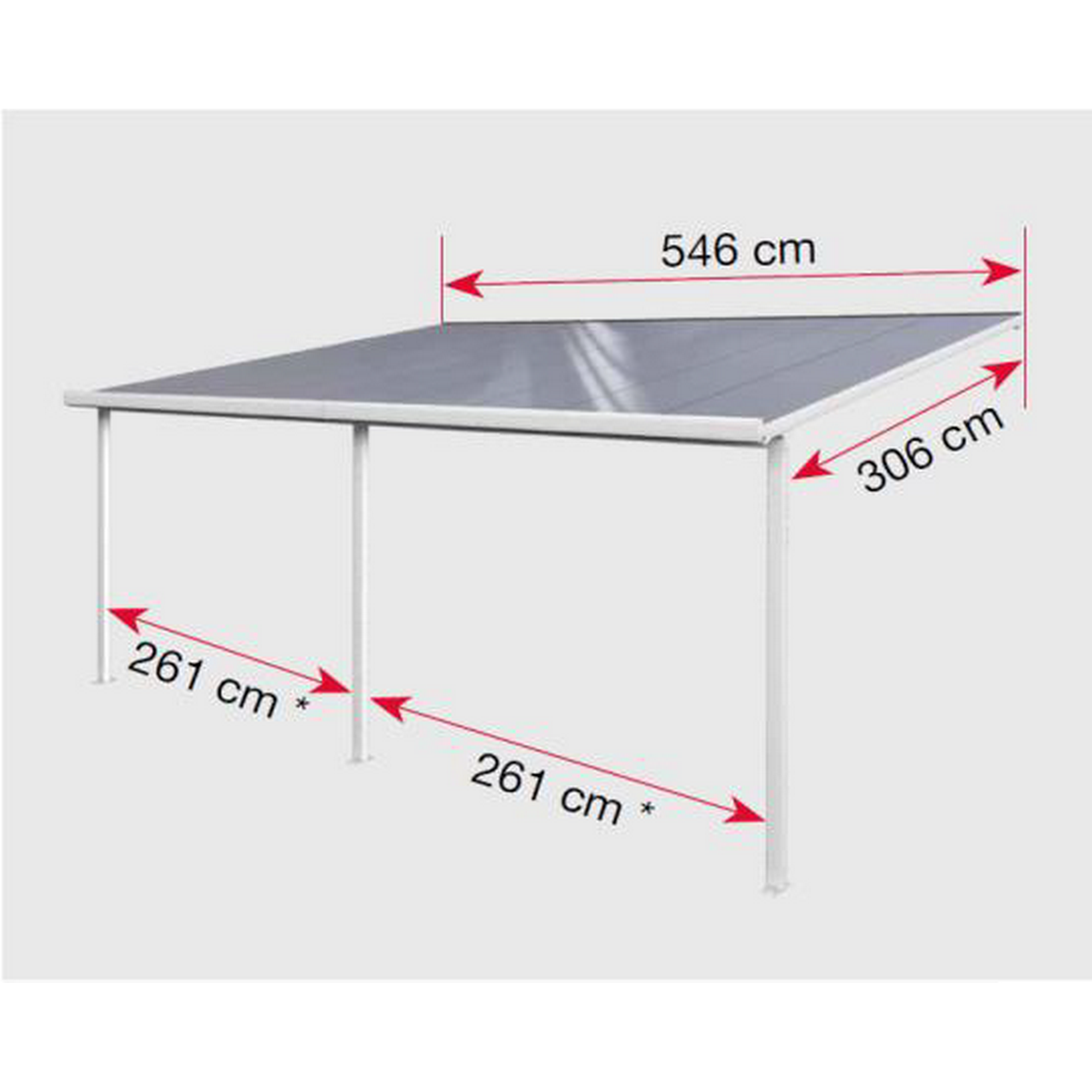 Terrassenüberdachung 'Typ C' 546 x 306 cm weiß + product picture