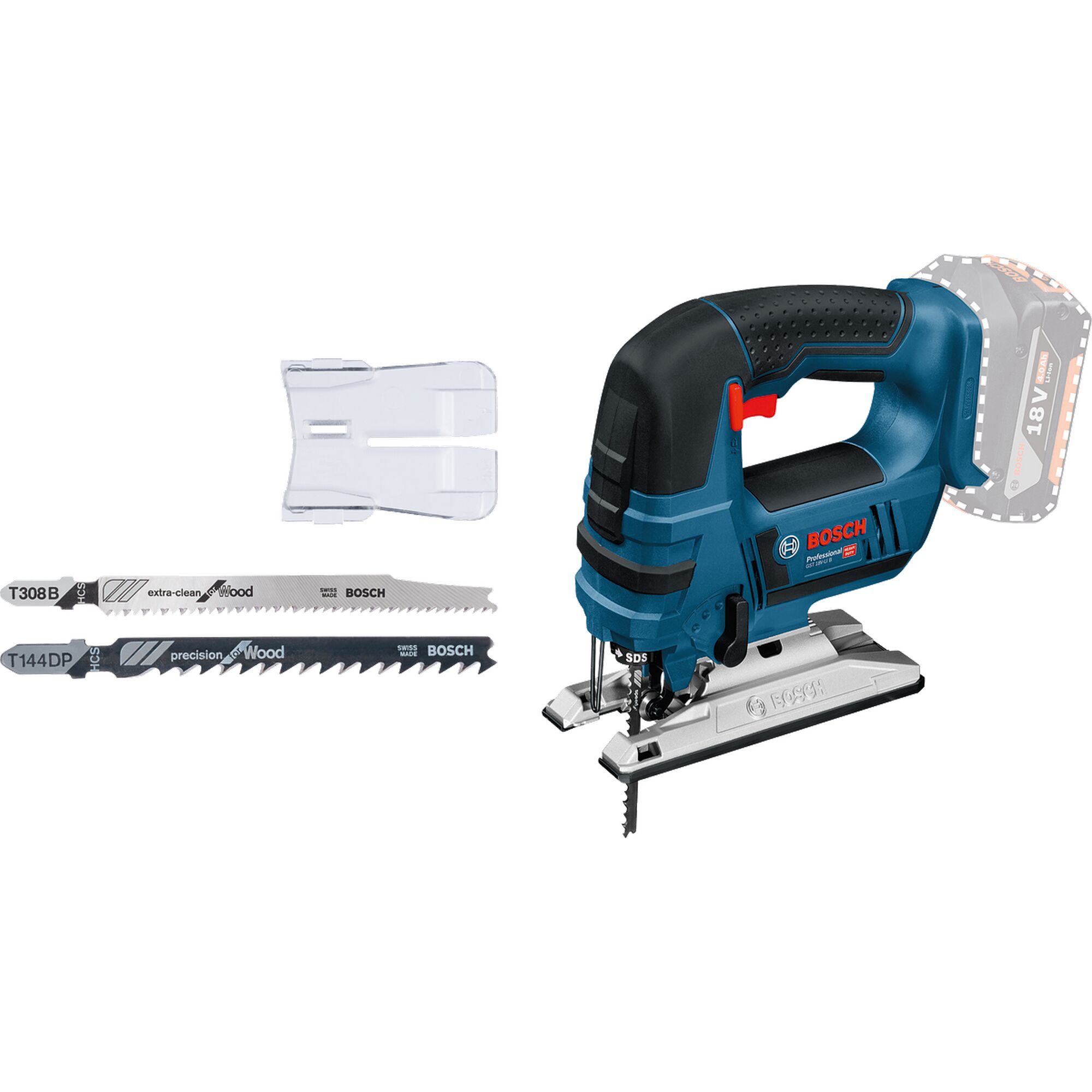 Akku-Stichsäge GST 18 V-LI B von Bosch mit Sägeblättern
