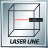 Laserlinie in einem Würfel.