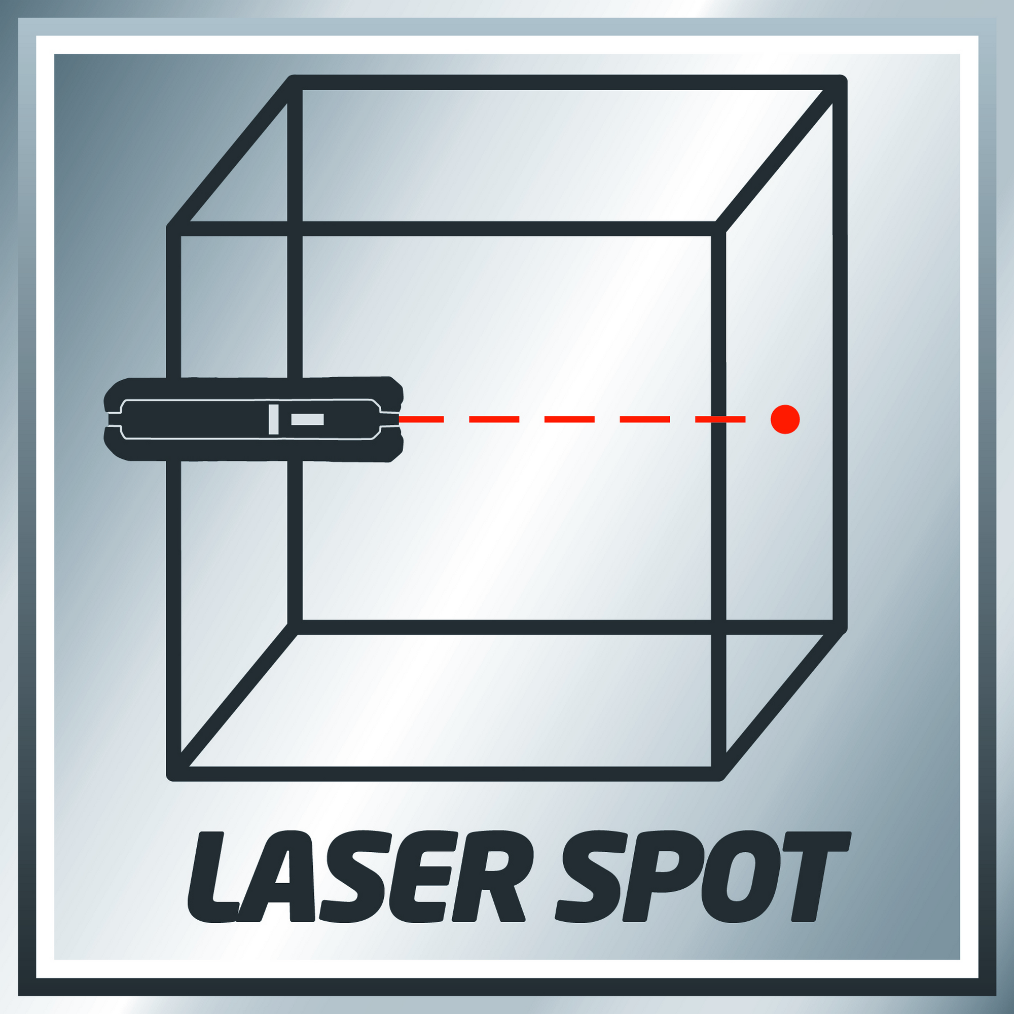 Laserpointer projiziert roten Punkt an die Wand.