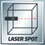 Laserpointer projiziert roten Punkt an die Wand.