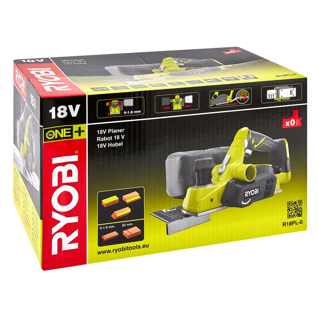 RYOBI Akku-Hobel R18PL-0 in der Verpackung